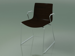 Chair 0387 (on rails with armrests, without upholstery, wenge)