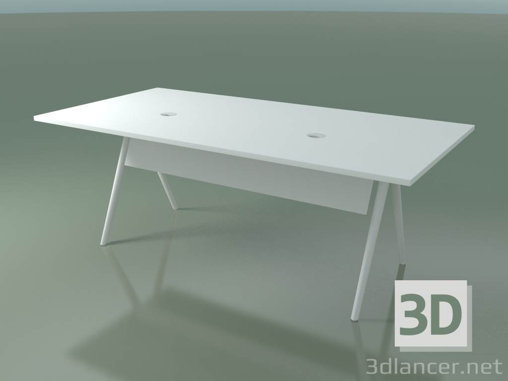 modello 3D Tavolo da ufficio rettangolare 5462 (H 74 - 99 x 200 cm, laminato Fenix F01, V12) - anteprima
