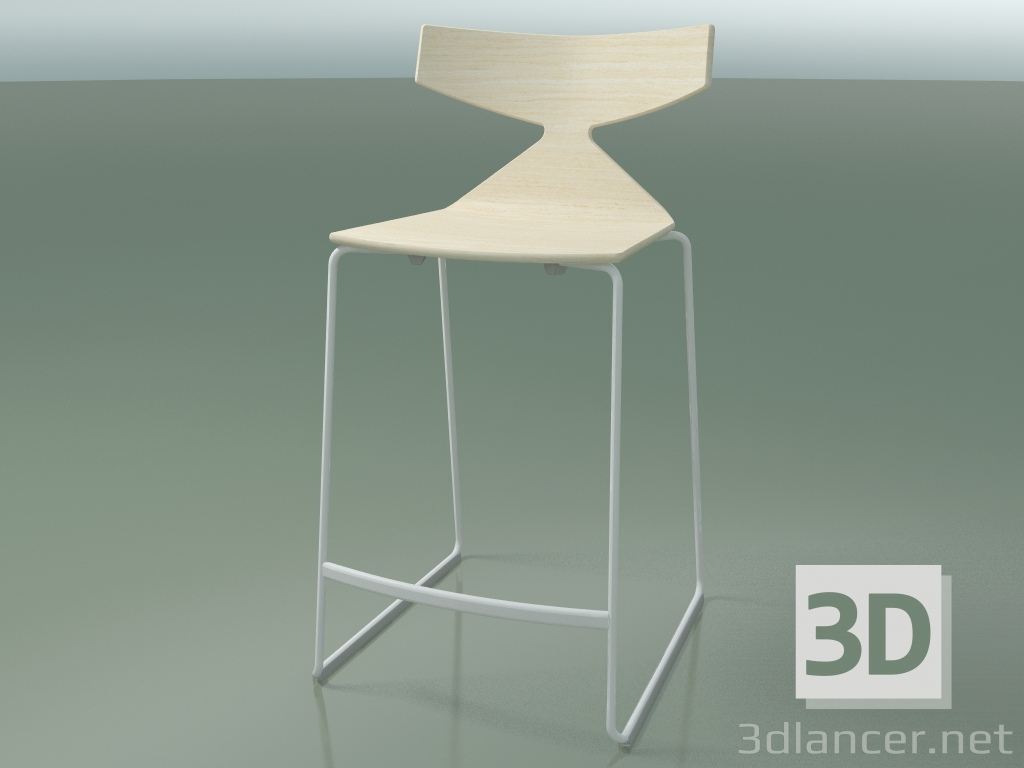 3D modeli İstiflenebilir Bar Taburesi 3703 (Beyaz, V12) - önizleme