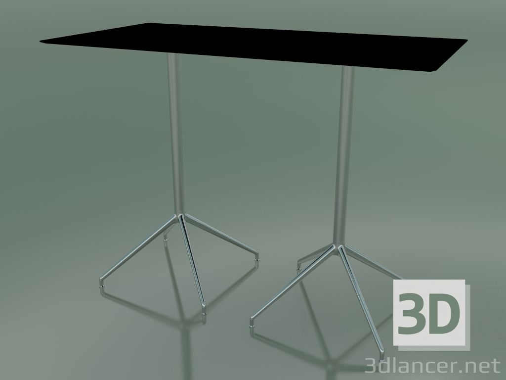 3D Modell Rechteckiger Tisch mit doppelter Basis 5746 (H 103 - 69x139 cm, Schwarz, LU1) - Vorschau