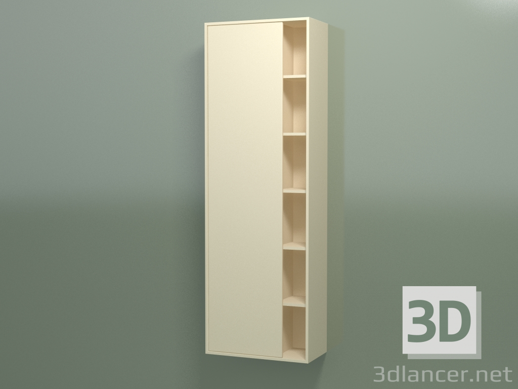 3D Modell Wandschrank mit 1 linken Tür (8CUCECS01, Knochen C39, L 48, P 24, H 144 cm) - Vorschau