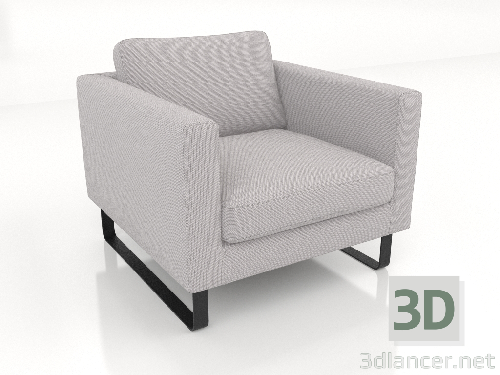 3d model Armchair (metal legs, fabric) - preview