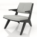 3d model Lounge chair with a wooden frame (black oak) - preview