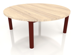 Coffee table D 90 (Wine red, Iroko wood)