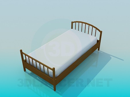 3d модель Обычная кровать – превью