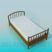3d модель Звичайна ліжко – превью