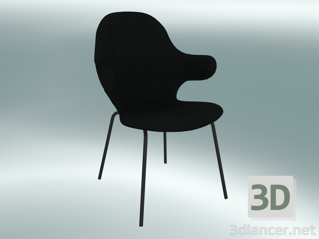 modèle 3D Fauteuil (JH15, 58x58 H 90cm, Cuir - Soie noire) - preview