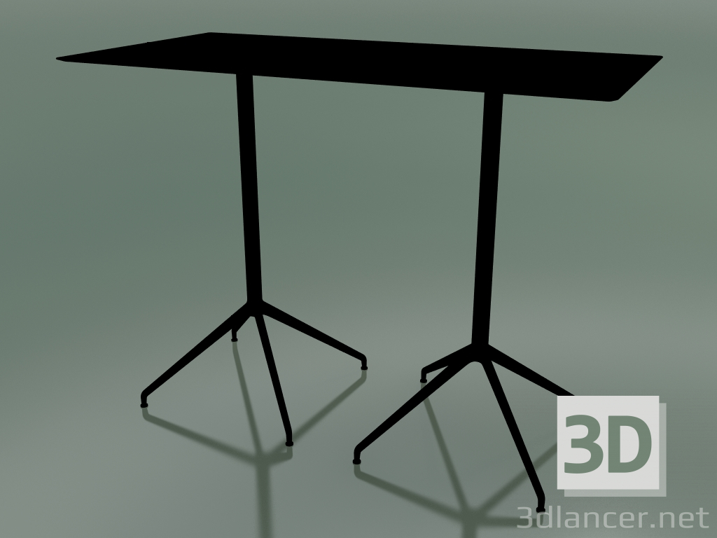 3D Modell Rechteckiger Tisch mit doppelter Basis 5746 (H 103 - 69x139 cm, Schwarz, V39) - Vorschau