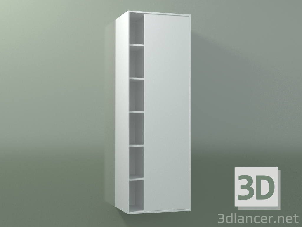 Modelo 3d Armário de parede com 1 porta direita (8CUCEDD01, Branco Glacier C01, L 48, P 36, H 144 cm) - preview
