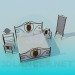 3D Modell Eine Reihe von Möbel im Schlafzimmer - Vorschau