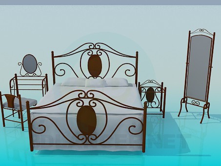 3d model A set of furniture in the bedroom - preview 3d model A set of furniture in the bedroom - preview