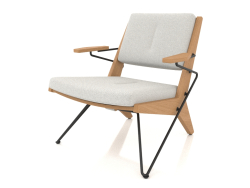 Chaise longue avec structure en métal (chêne naturel)