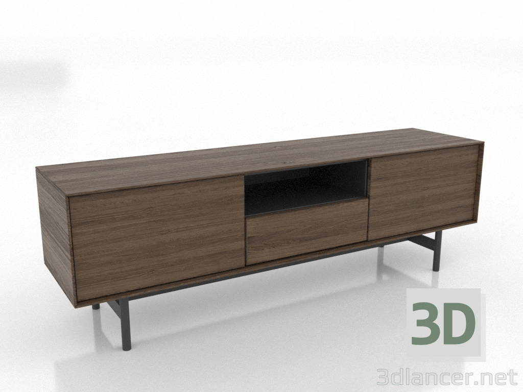 modèle 3D Meuble TV 1450 mm (frêne éclairci noyer) - preview modèle 3D Meuble TV 1450 mm (frêne éclairci noyer) - preview