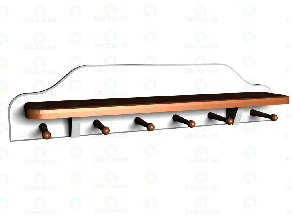 modello 3D Mensola con grucce - anteprima