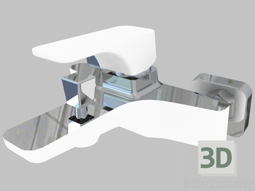 3d модель Настенный смеситель для ванны без душевого комплекта - хром белый Hiacynt (BQH W100) – превью