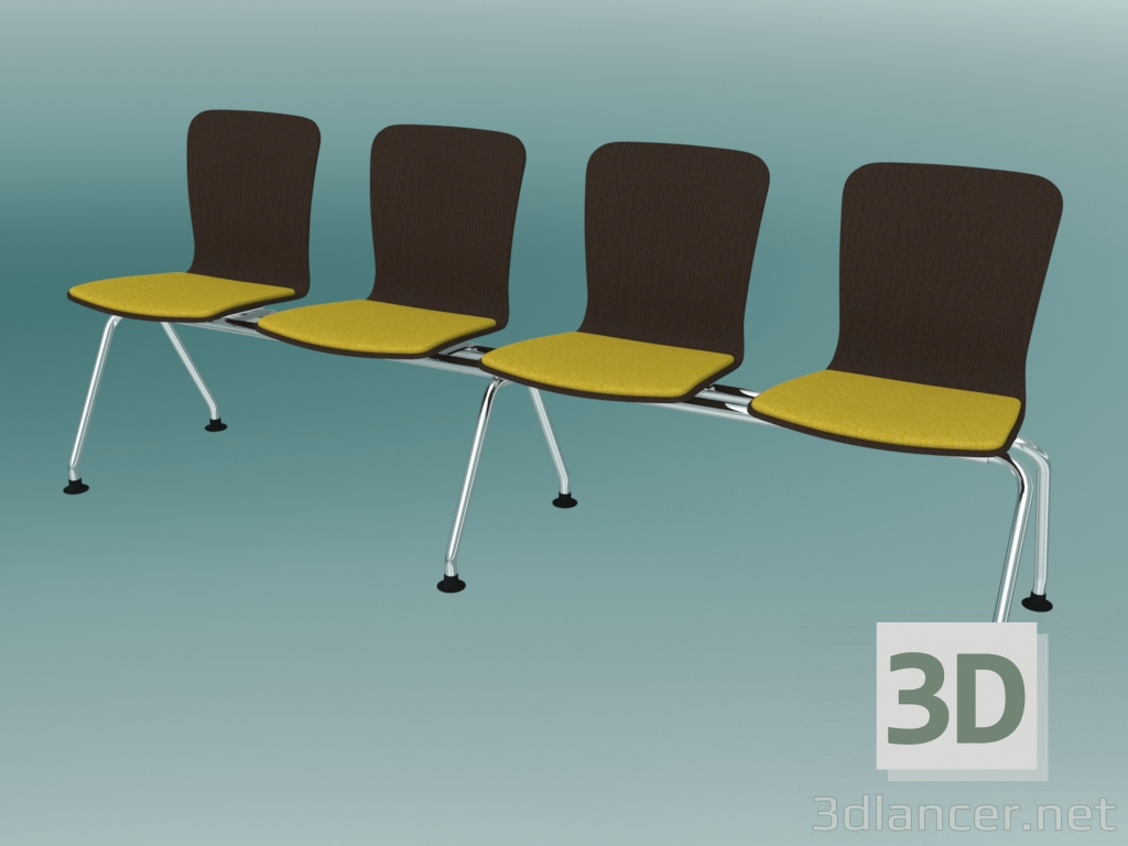 3d model Four-seater bench (K23L4) - preview