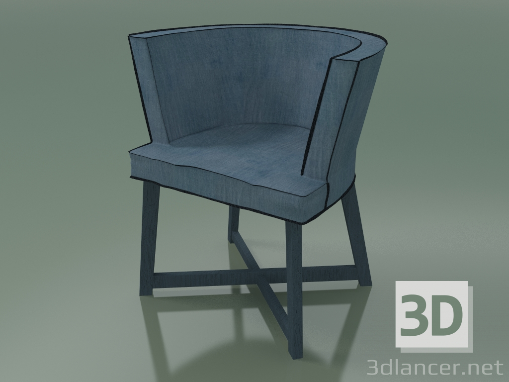 3D Modell Sessel halbkreisförmig (26, blau) - Vorschau