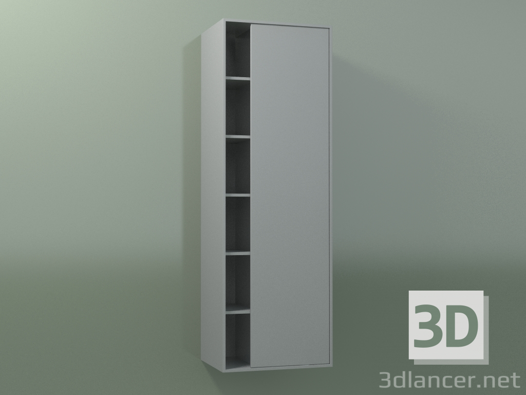Modelo 3d Armário de parede com 1 porta direita (8CUCEDD01, Cinza prateado C35, L 48, P 36, H 144 cm) - preview