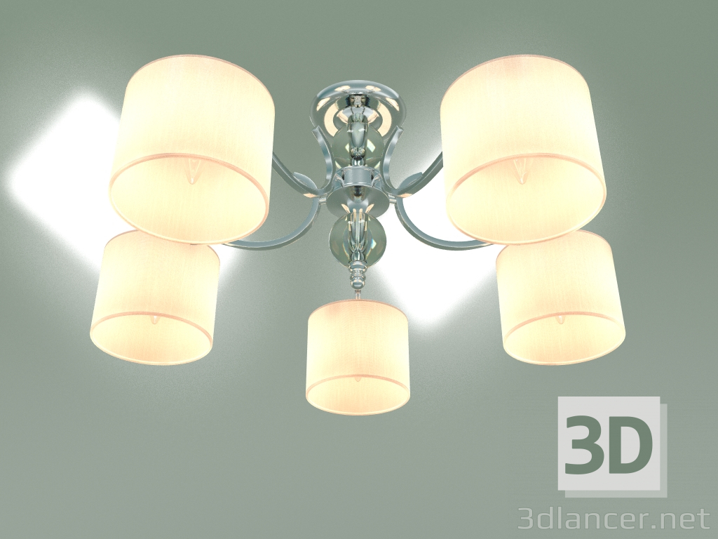 modello 3D Lampadario a soffitto Shantel 60111-5 (cromo) - anteprima