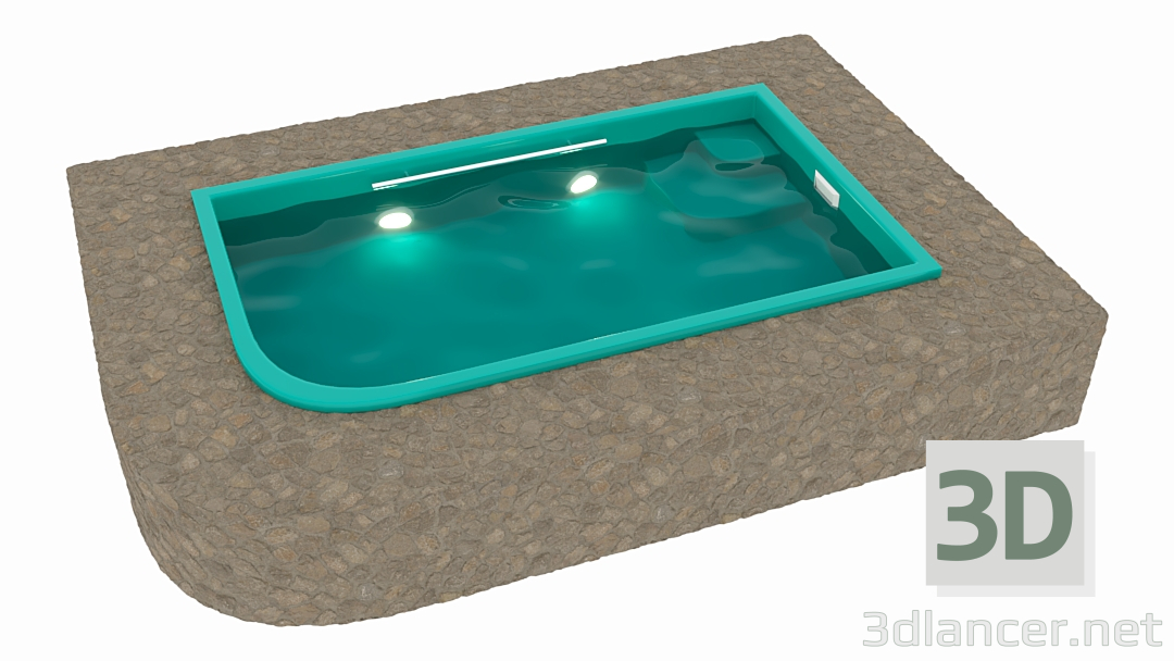 modello 3D di piscina comprare - rendering