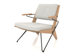 Lounge chair with a metal frame (light oak)