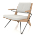modèle 3D Chaise longue avec structure en métal (chêne clair) - preview