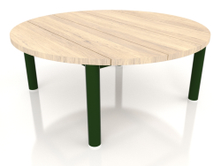 Table basse D 90 (Vert bouteille, Bois Iroko)