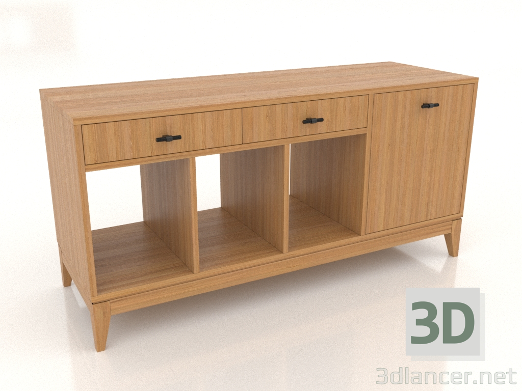 3d model Universal cabinet for vinyl player 1300 mm (natural oak) - preview