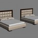 3d model Bed with high headboard quilted - preview