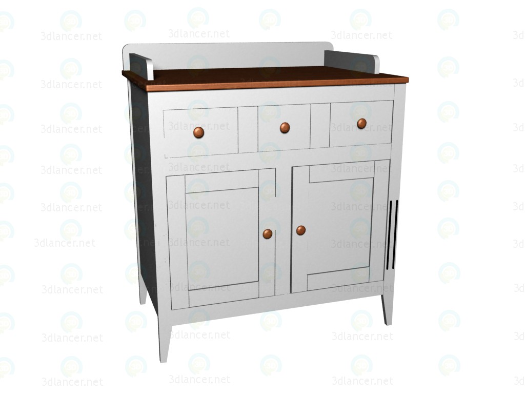 3d model Chest of drawers with changing table - preview