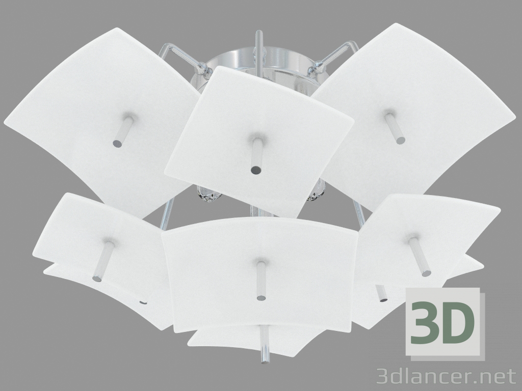 modello 3D Lampadario (C110234 4white) - anteprima
