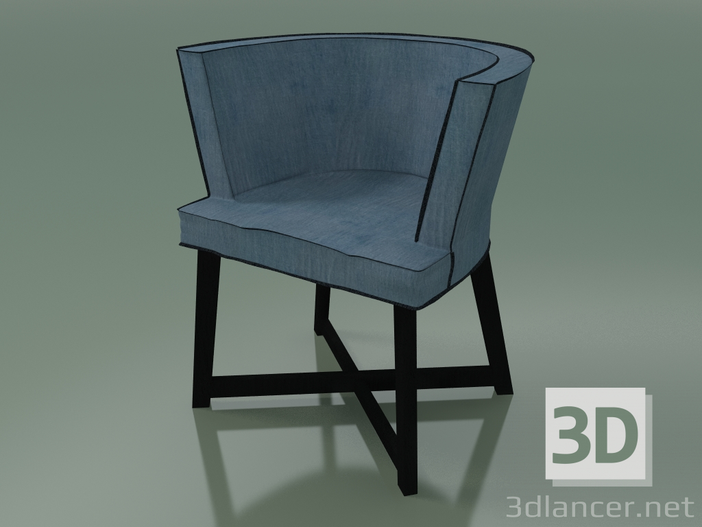 3D Modell Sessel halbkreisförmig (26, schwarz) - Vorschau
