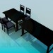 modèle 3D Ensemble de tables et chaises - preview
