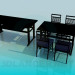 modèle 3D Ensemble de tables et chaises - preview