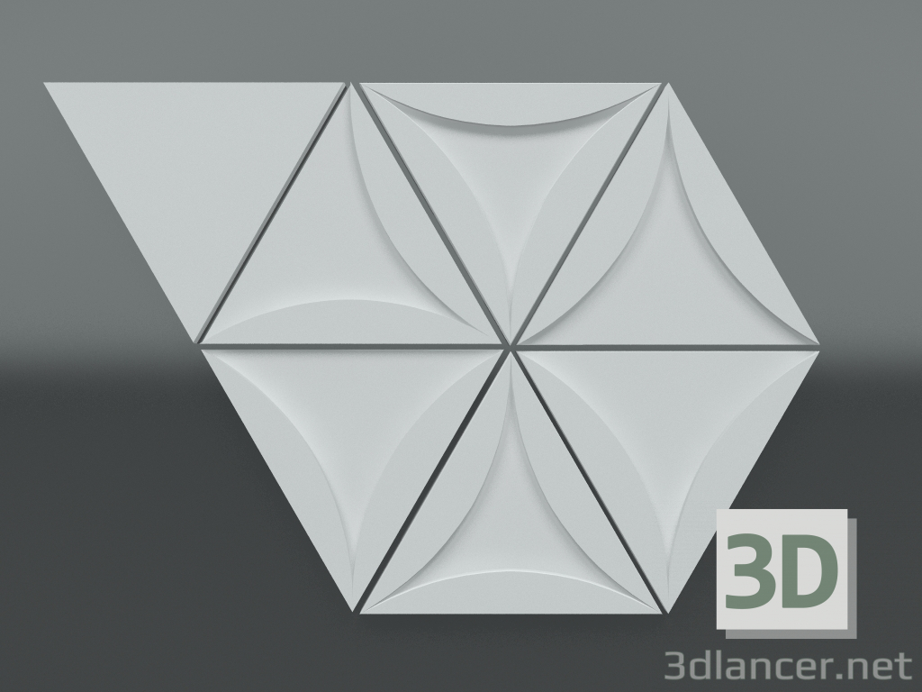 modèle 3D Panneau de plâtre 3d S-218 - preview