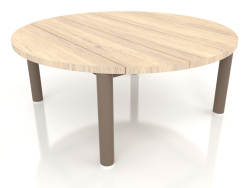 Coffee table D 90 (Bronze, Iroko wood)