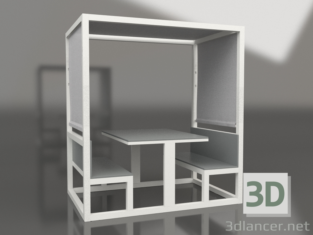 3D Modell Esszimmerkabine (Achatgrau) - Vorschau