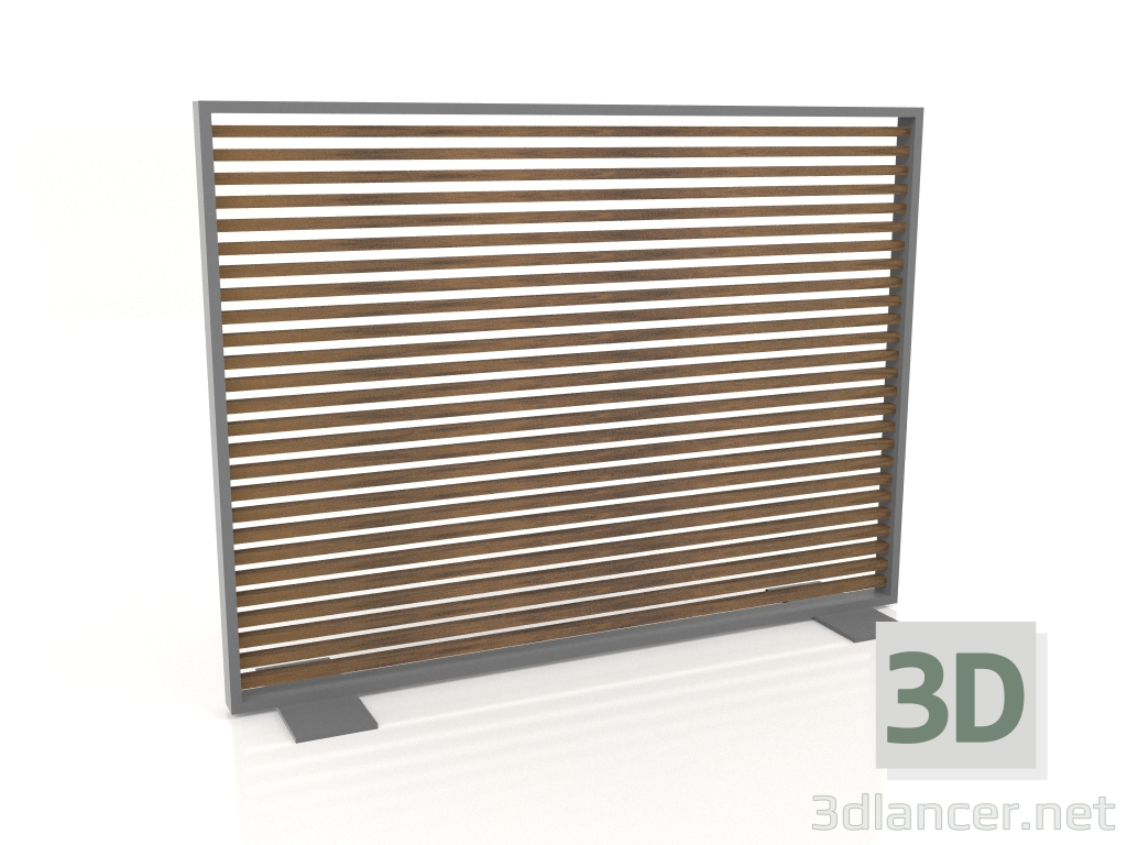 modèle 3D Cloison en bois artificiel et aluminium 150x110 (Teck, Anthracite) - preview