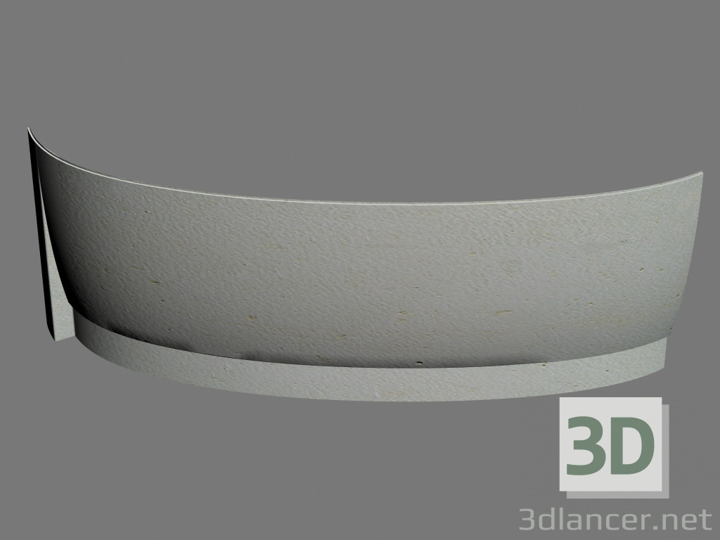 3D Modell Panel für asymmetrische Badewannen Avocado 150 R - Vorschau