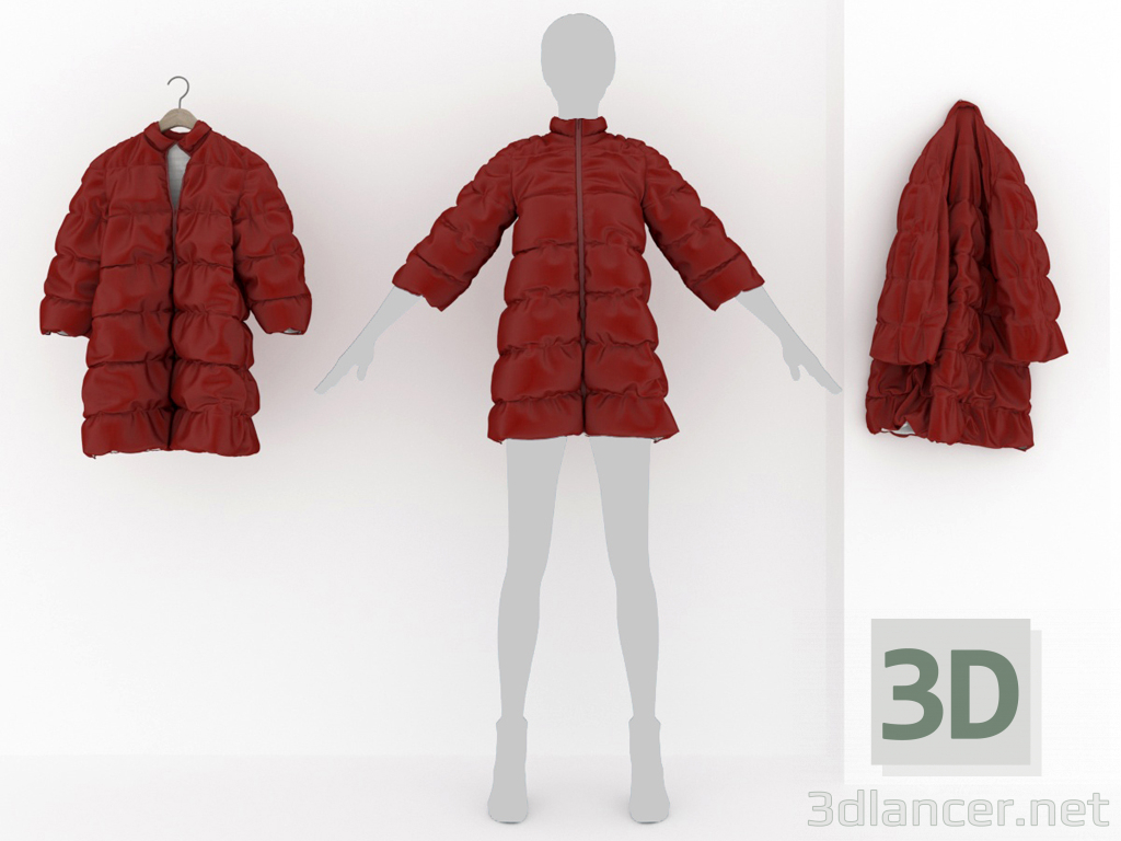 Chaqueta acolchada de la mujer 3D modelo Compro - render