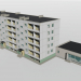 3d Five-storey panel house with a shop of 97 series model buy - render