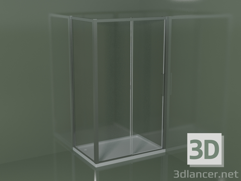 3d model Corner shower cubicle ZN + ZG 120 with sliding door - preview