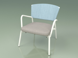 Armchair with soft seat 027 (Metal Milk, Batyline Sky)