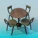 3d модель Столик со стульями для кафе – превью