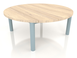 Tavolino D 90 (Grigio blu, legno Iroko)