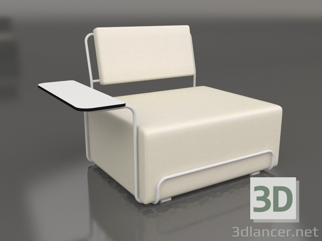 3D Modell Loungesessel mit linker Armlehne (Grau) - Vorschau