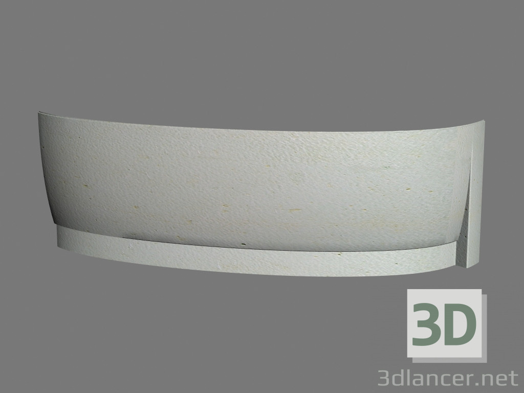 3D Modell Panel für asymmetrische Badewannen Avocado 160 L - Vorschau