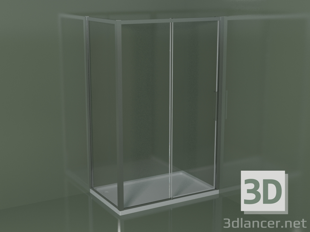 modello 3D Box doccia angolare ZN + ZG 130 con porta scorrevole - anteprima