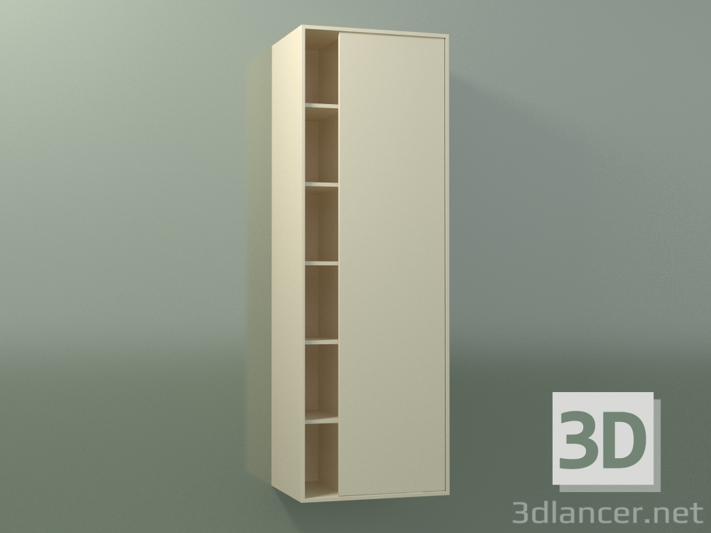 3D Modell Wandschrank mit 1 rechten Tür (8CUCEDD01, Knochen C39, L 48, P 36, H 144 cm) - Vorschau