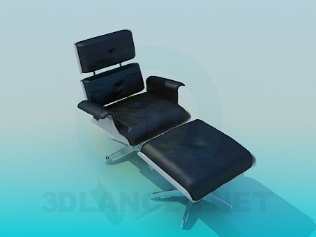 Modelo 3d Conjunto cadeira e otomano - preview